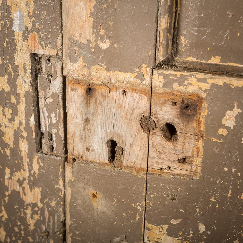 Large Georgian Arch Top Door Frame and Door with Distressed Paint Finish