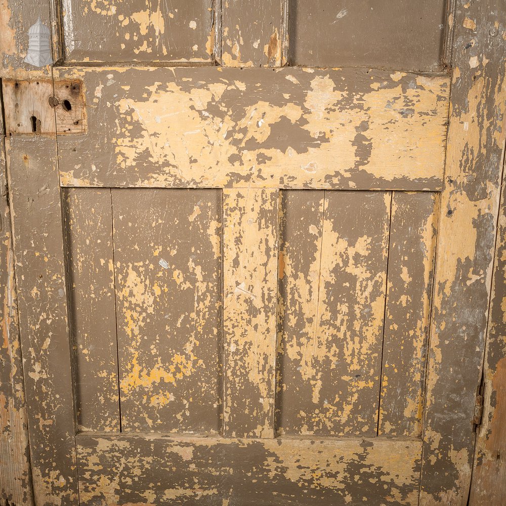 Large Georgian Arch Top Door Frame and Door with Distressed Paint Finish