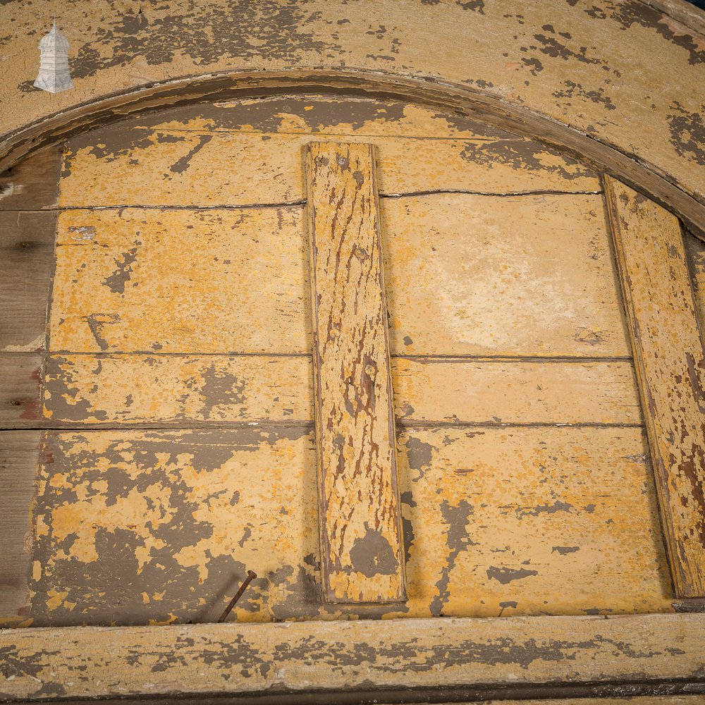 Large Georgian Arch Top Door Frame and Door with Distressed Paint Finish