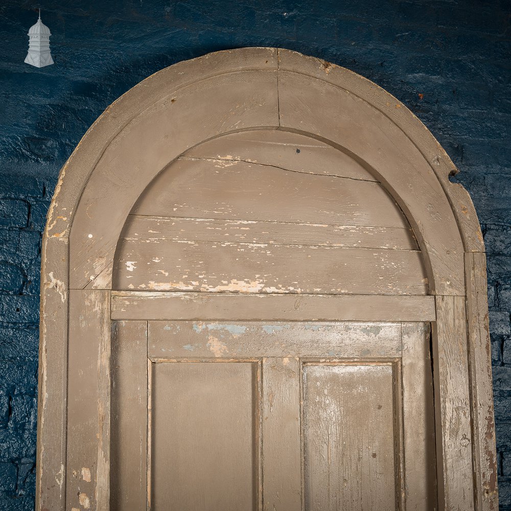 Large Georgian Arch Top Door Frame and Door with Distressed Paint Finish