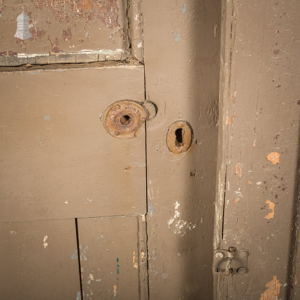 Large Georgian Arch Top Door Frame and Door with Distressed Paint Finish