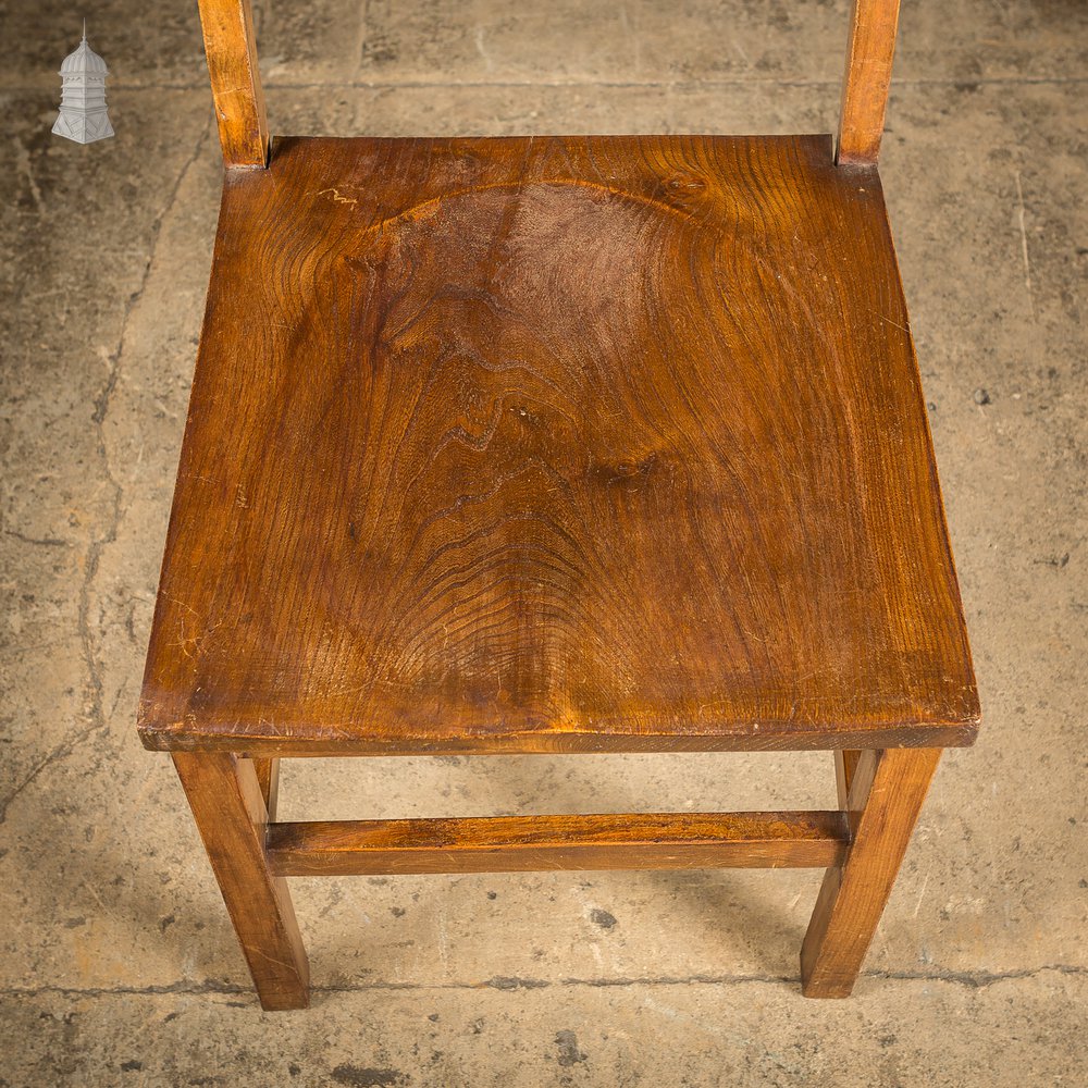 Set of 6 19th C Elm Synagogue Chairs [No. 5]