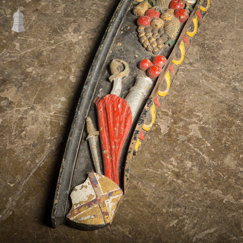 Carved Stern Board, Rare 19th C from a Merchant Vessel in Original Condition