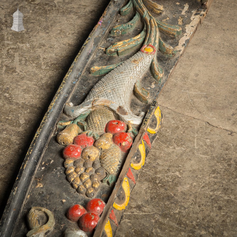 Carved Stern Board, Rare 19th C from a Merchant Vessel in Original Condition