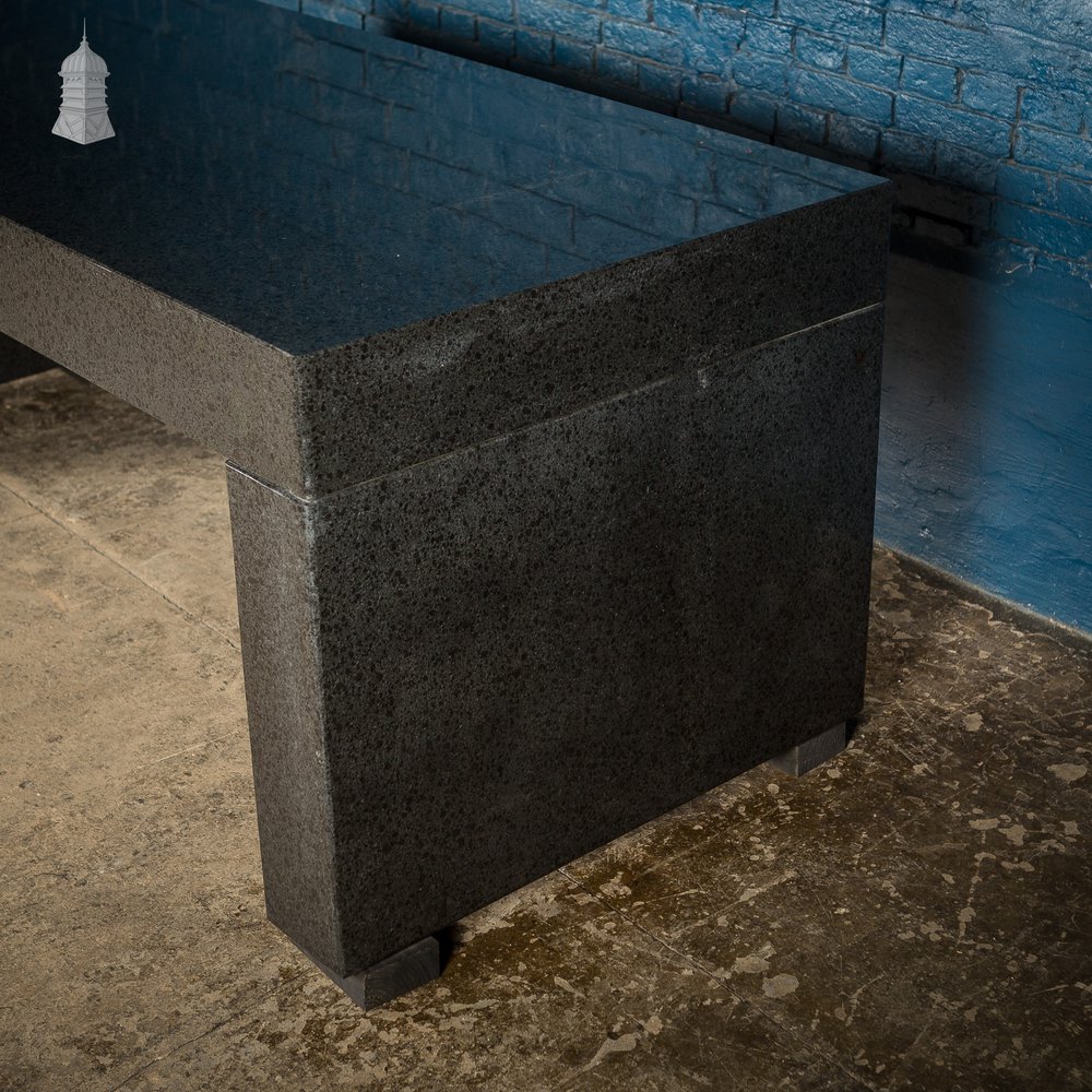 Solid Granite Modernist Table and Bench