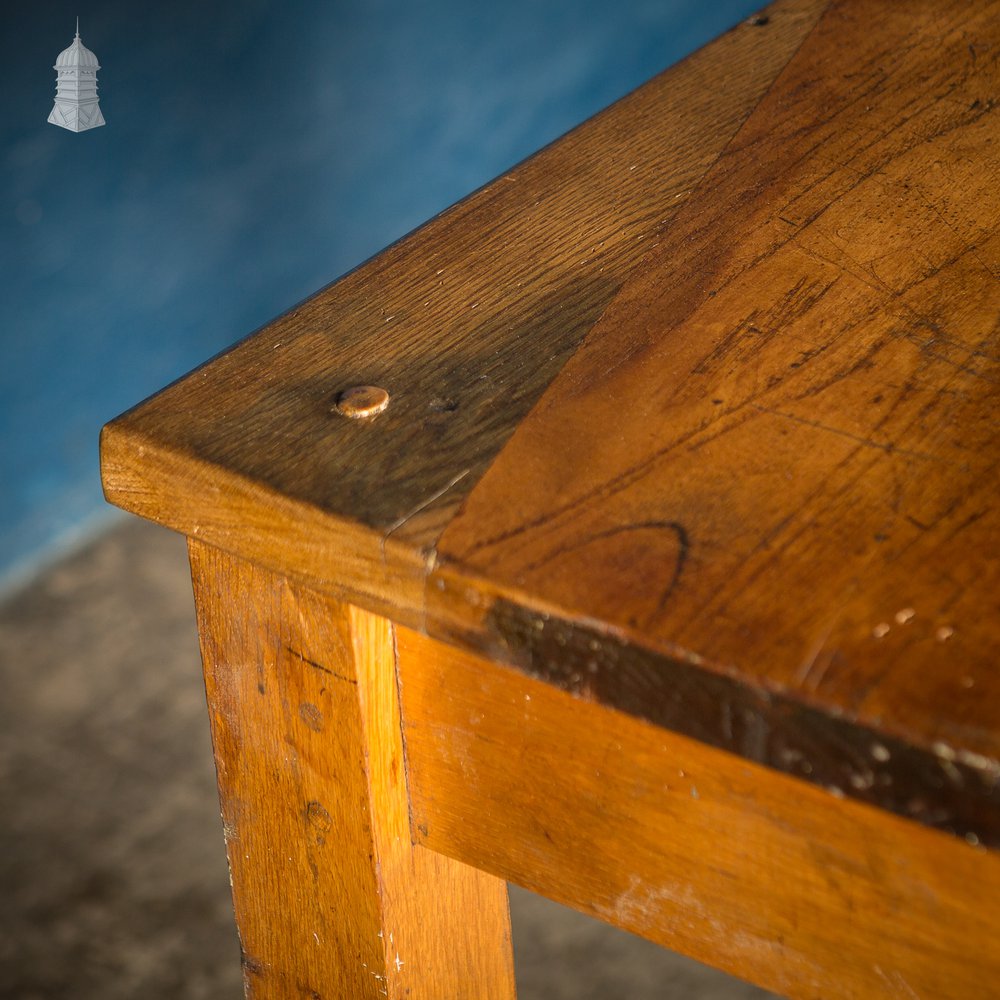 Mid Century Oak School Science Lab Table – 6 Feet Long