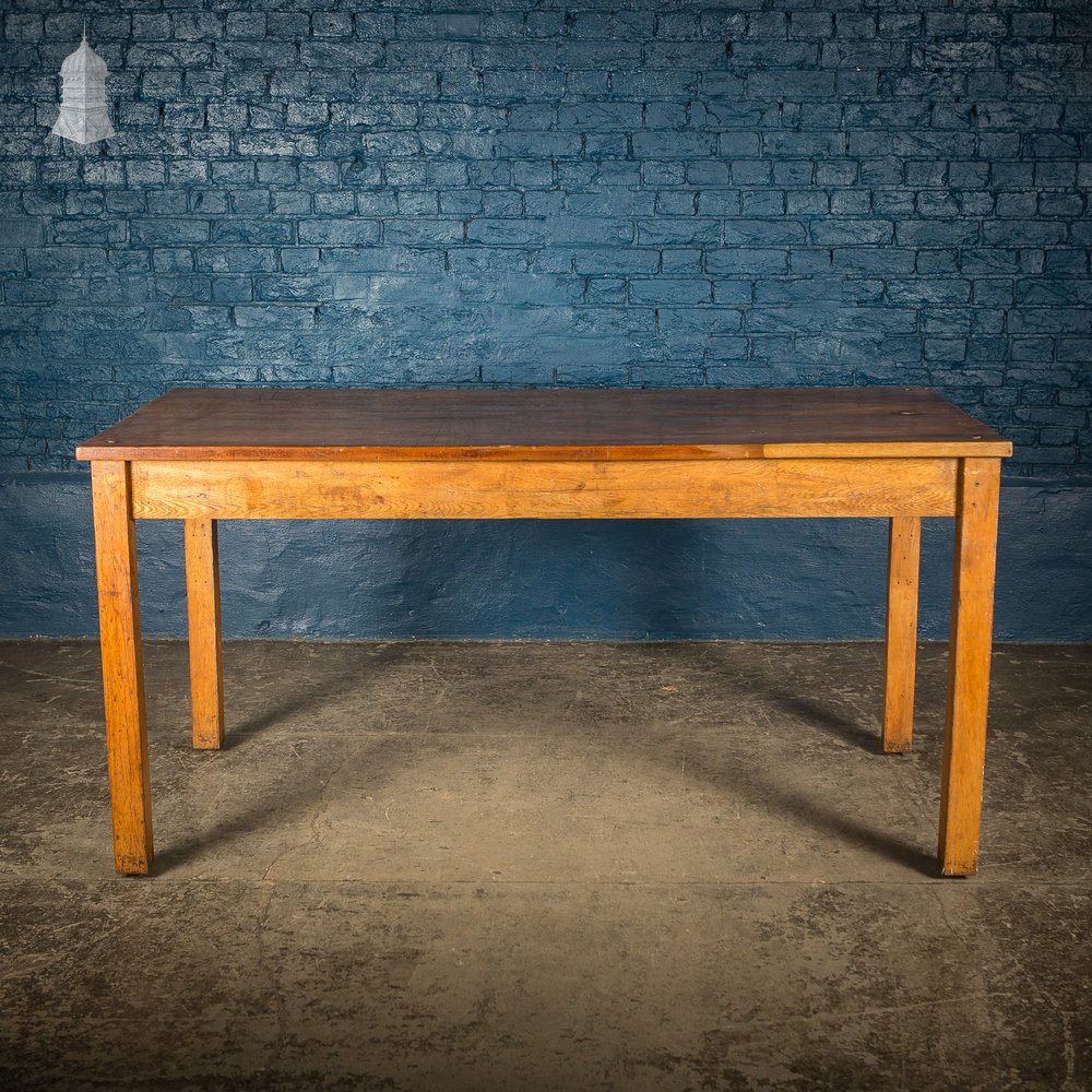 Mid Century Oak School Science Lab Table – 6 Feet Long