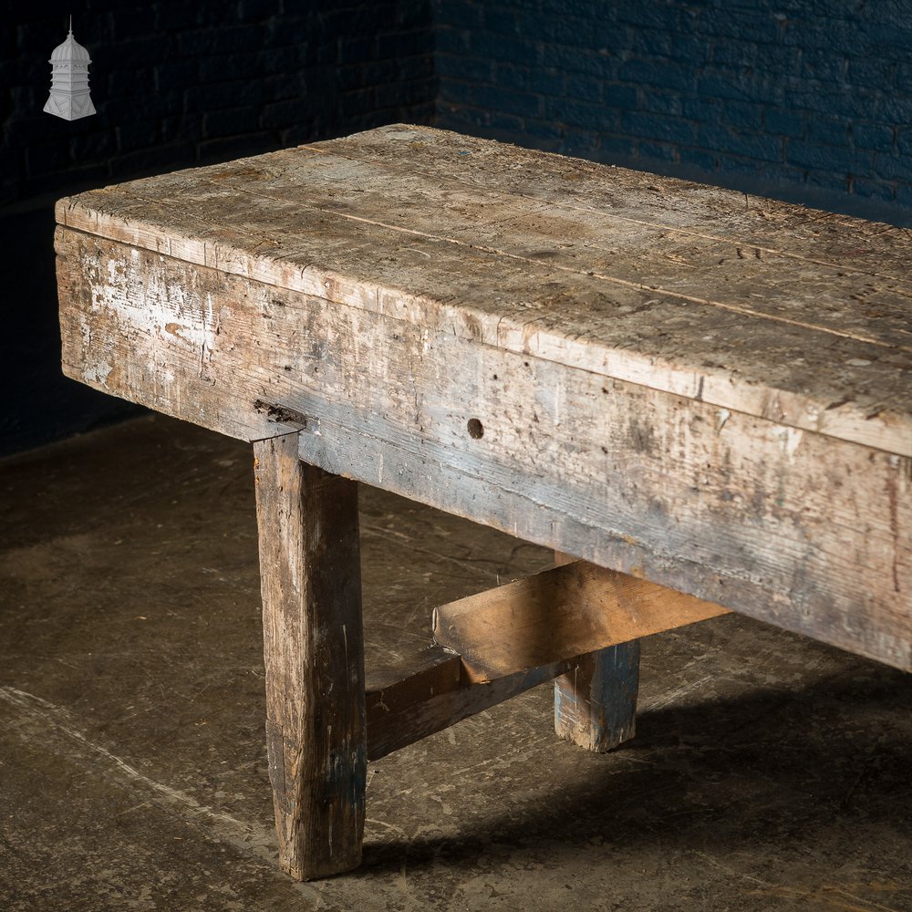 Large 19th C Carpenters Pine Workbench