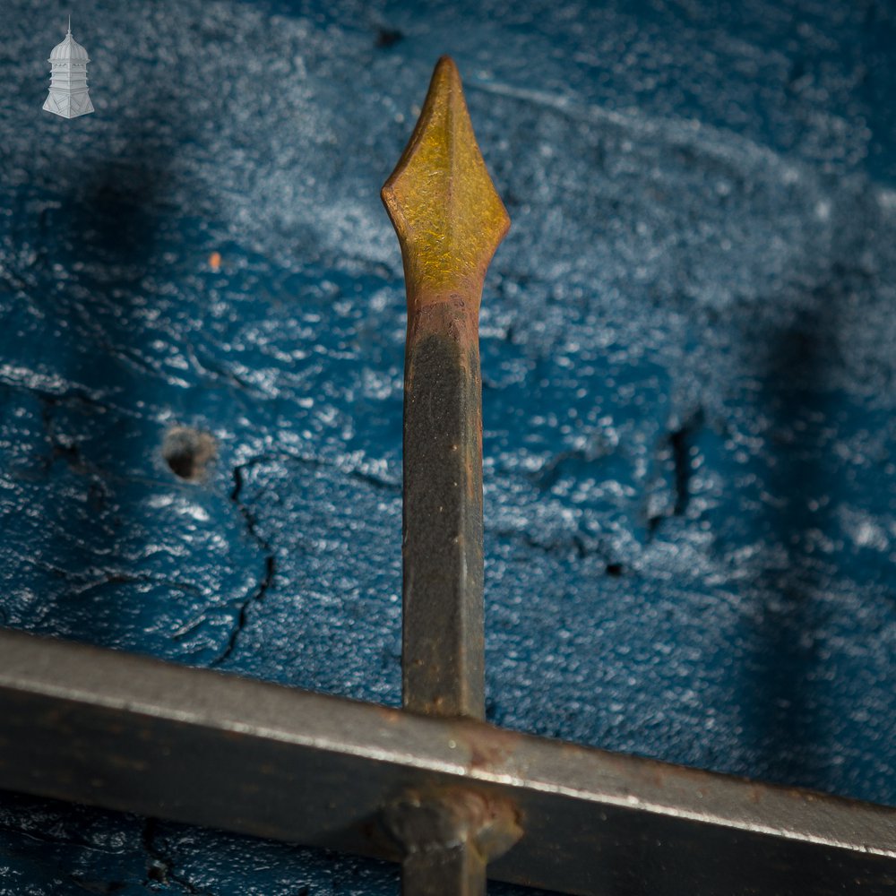 Pair of 20th C Large Iron Railings With Arrow Head Details