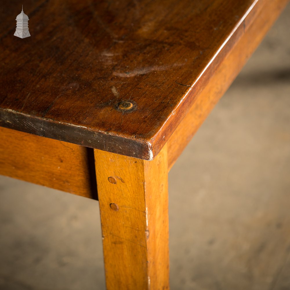 Mid Century Oak School Science Laboratory Table – 6 Feet Long