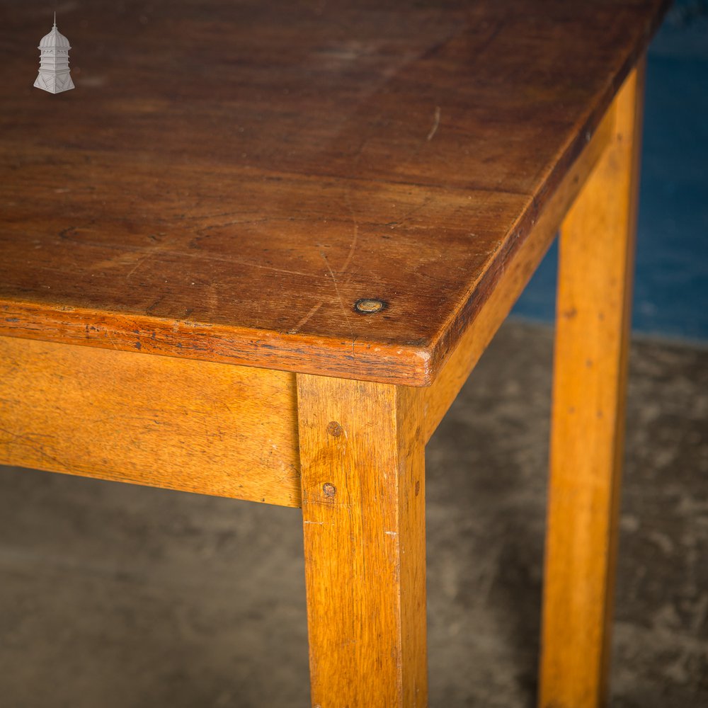 Mid Century Oak School Science Laboratory Table – 6 Feet Long