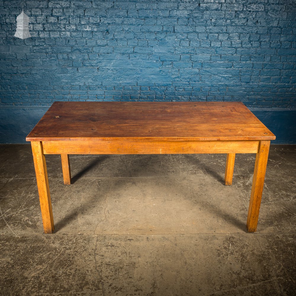 Mid Century Oak School Science Laboratory Table – 6 Feet Long