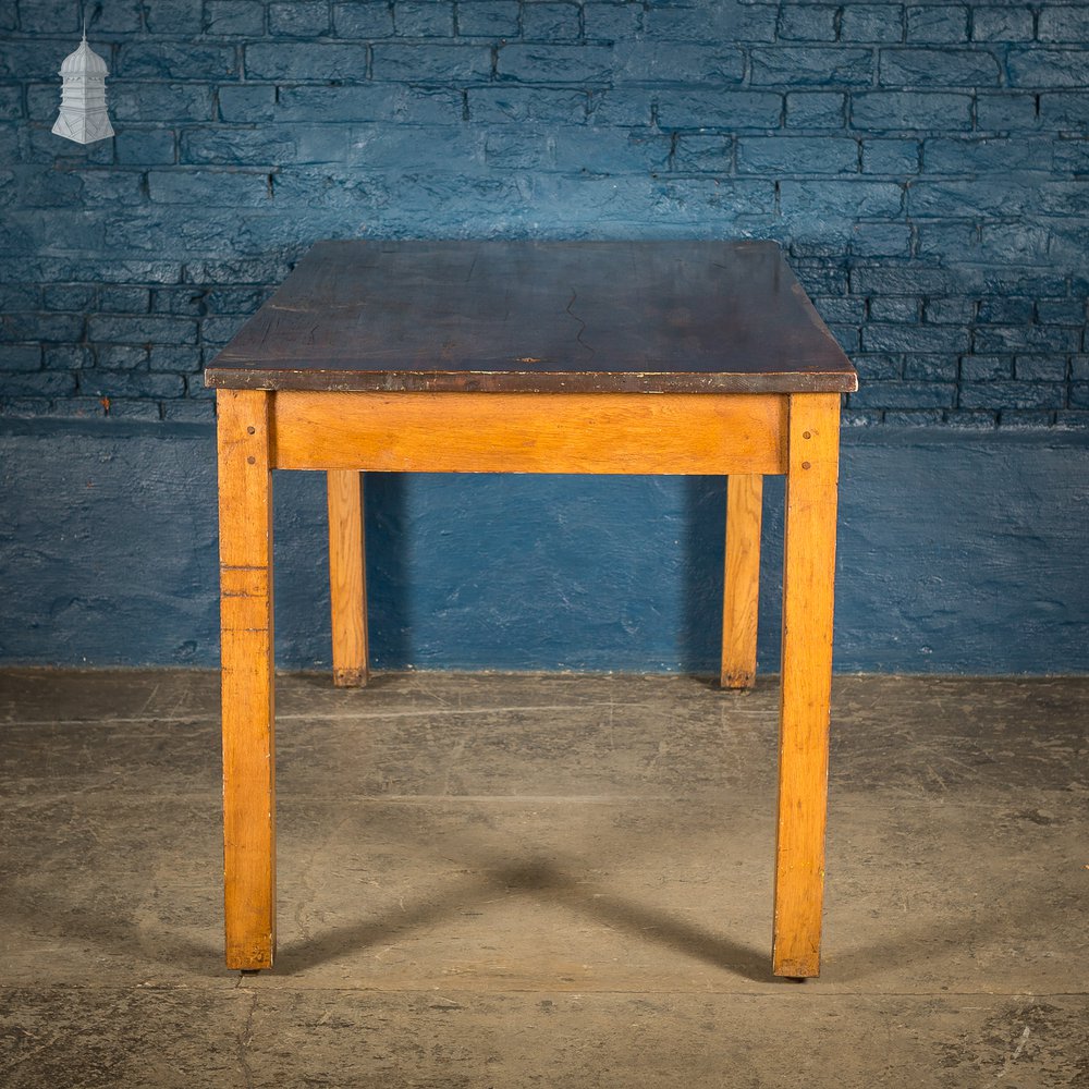 Mid Century Oak School Science Laboratory Table – 6 Feet Long