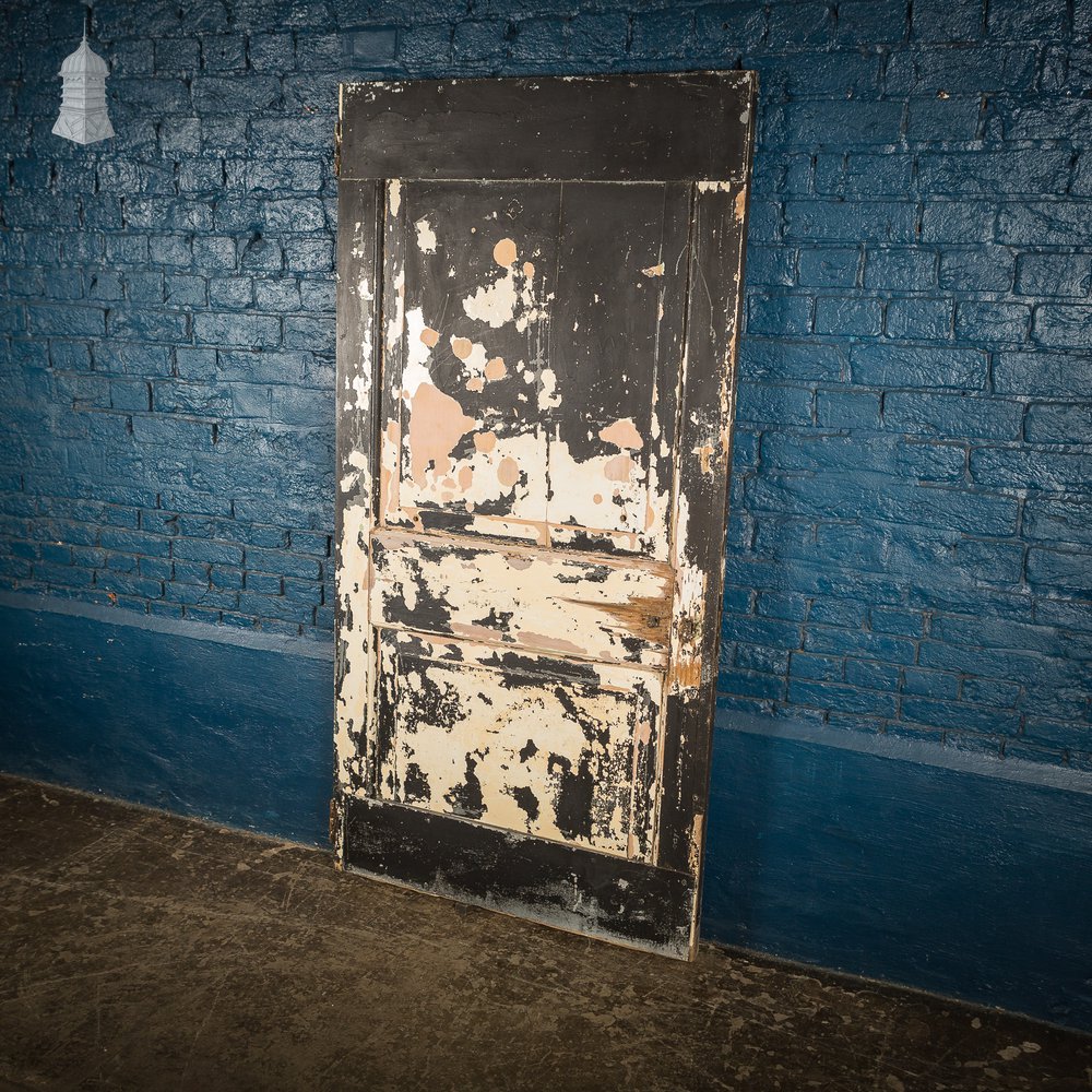 Black and White Cottage Door with Distressed Paint Finish