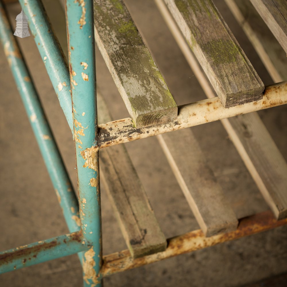 Metal Industrial Shelving with Wooden Slats