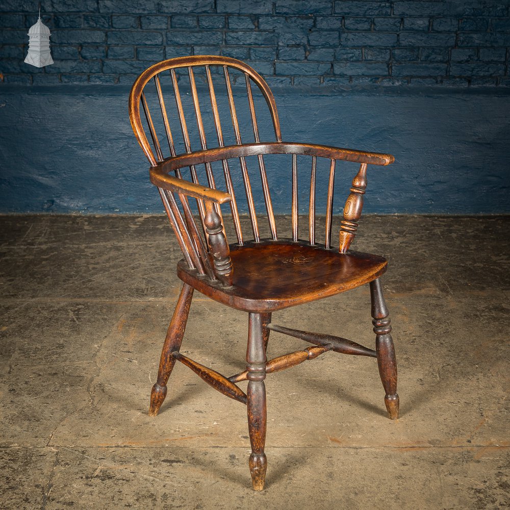 Georgian Windsor Stick Back Elm Chair