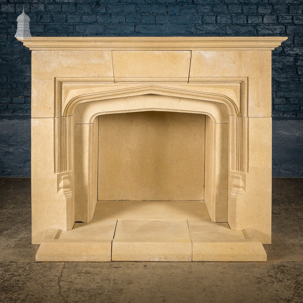 20th C Stone Fireplace