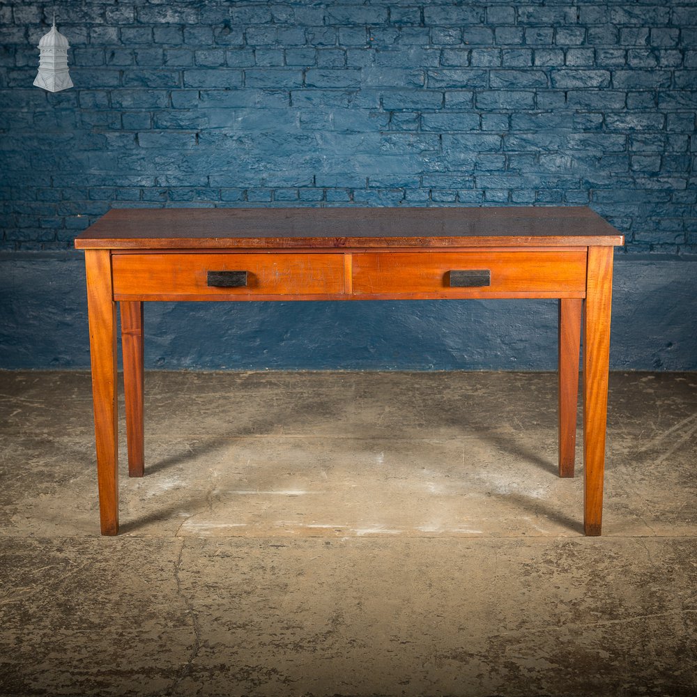 Mid Century Iroko School Science Lab Table with Drawers