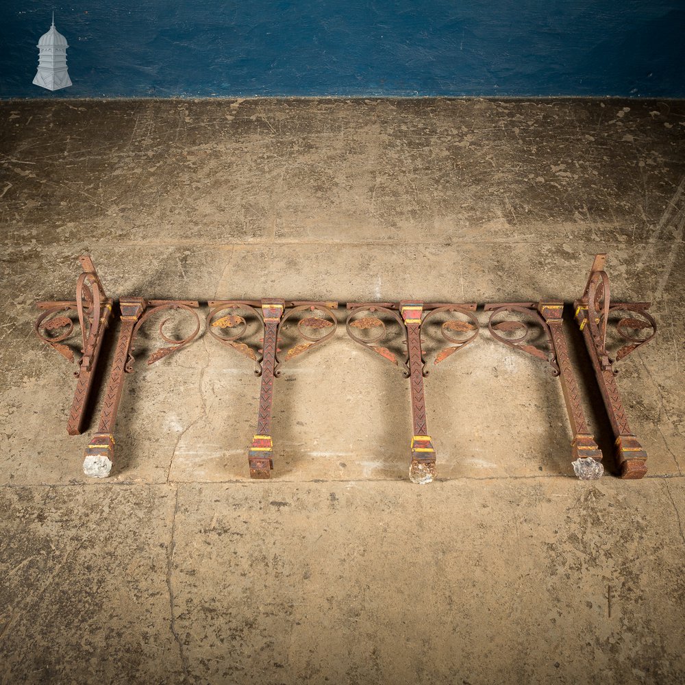 Batch of 6 19th C Altar Stand Cast Iron Brackets