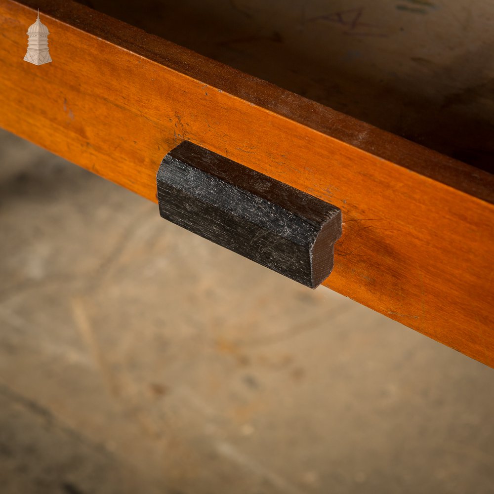 Mid Century Iroko School Science Lab Table with Drawers