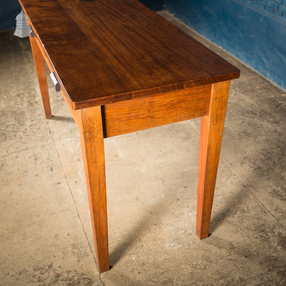 Mid Century Iroko School Science Lab Table with Drawers