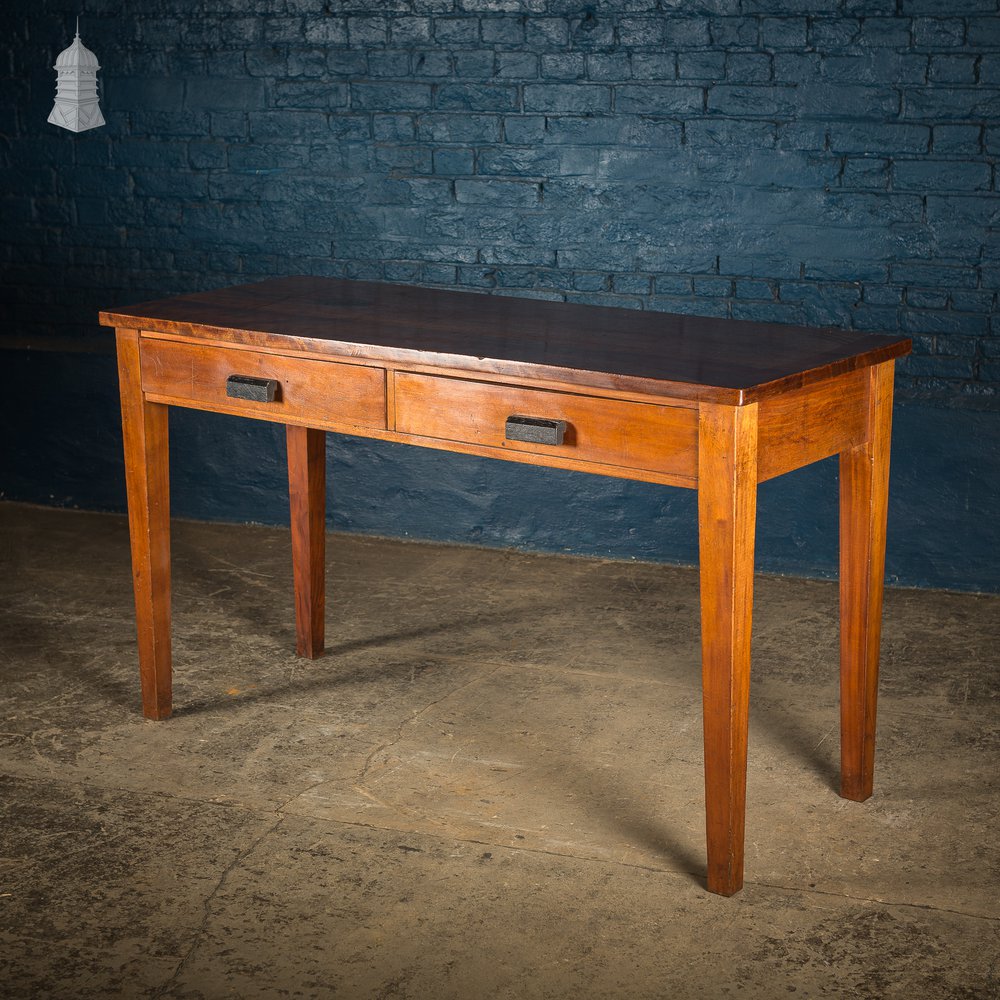 Mid Century Iroko School Science Lab Table with Drawers