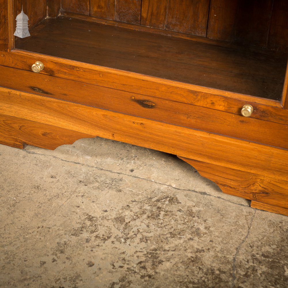 Pair of 20th C Teak Glazed Bookcase Display Cabinets