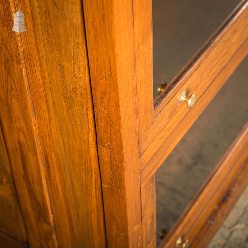 Pair of 20th C Teak Glazed Bookcase Display Cabinets