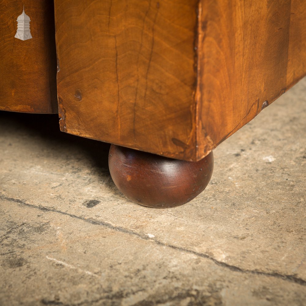 19th C Impressive Bow Fronted Flanked Column Mahogany Chest of Drawers