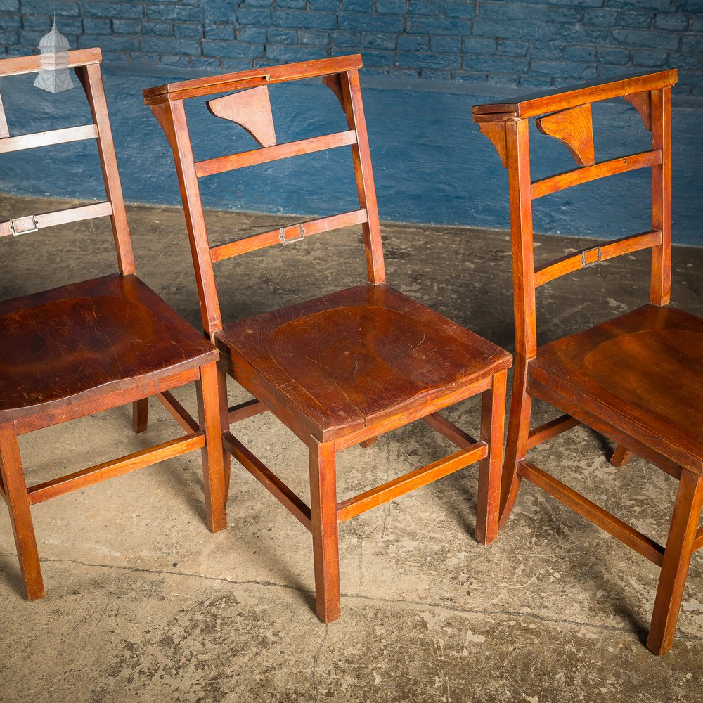 Set of 6 Elm 19th C Synagogue Chairs [No. 7]