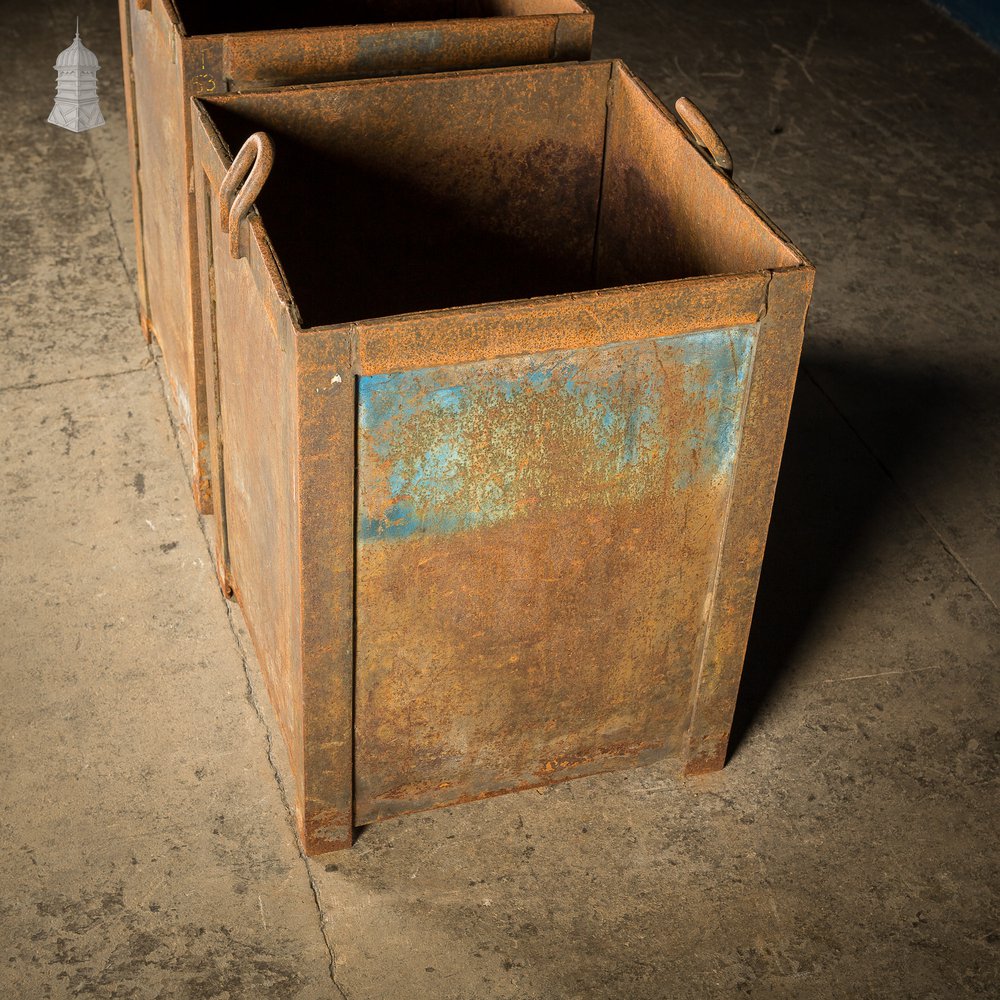 Pair of Heavy Duty Steel Industrial Workshop Bins