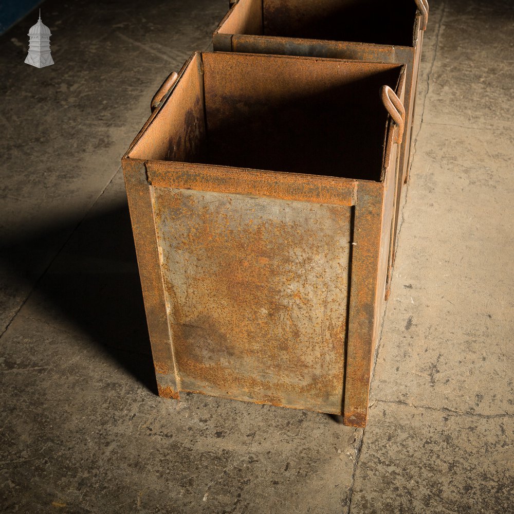 Pair of Heavy Duty Steel Industrial Workshop Bins