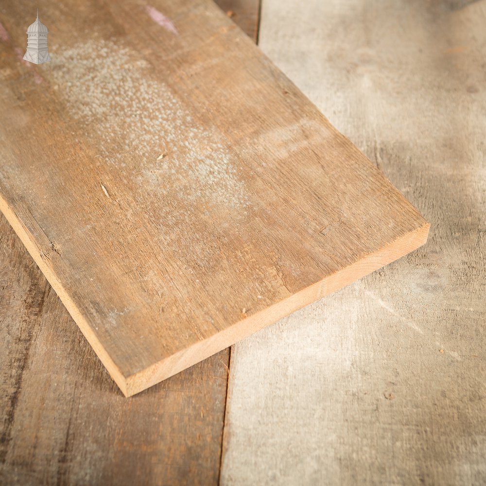 Batch of 15 Square Metres of 8.5" Wide Oxidized Pine Floorboards Cut Cut from Floor Joists Salvaged From Norwich Castle