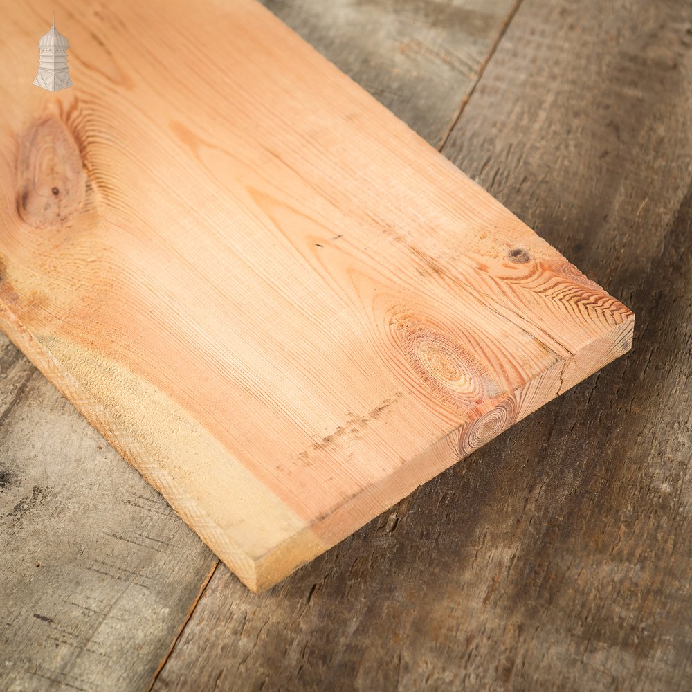 Batch of 22 Square Metres of 7" Wide Oxidized Pine Floorboards Cut from Floor Joists Salvaged From Norwich Castle