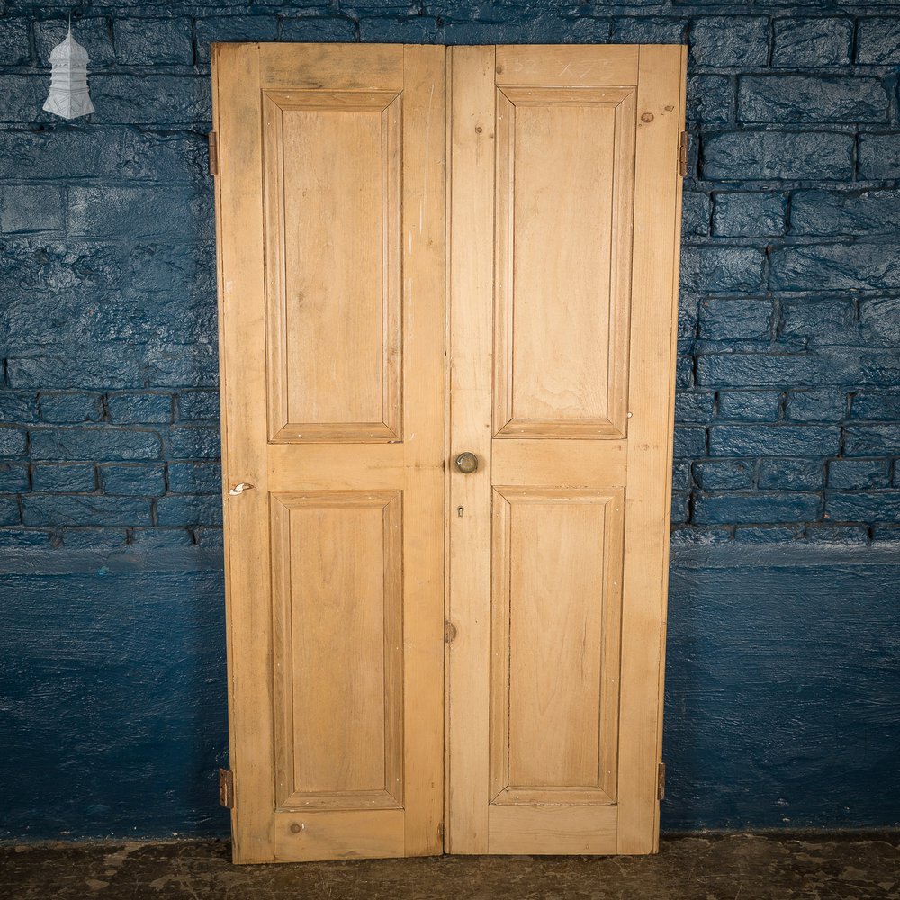 Pair of Small 19th C Paneled Cupboard Doors