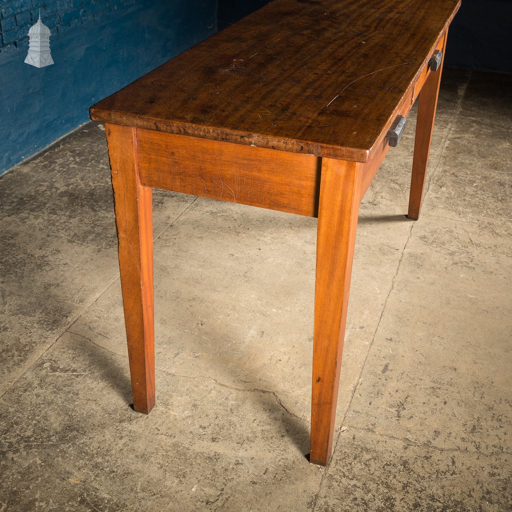 Mid Century Iroko School Science Lab Table with Drawers