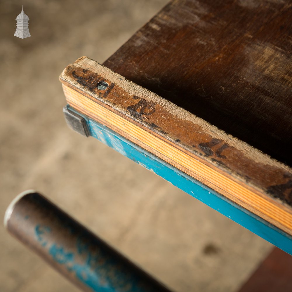 Blue Vintage Industrial Wheeled Trolley