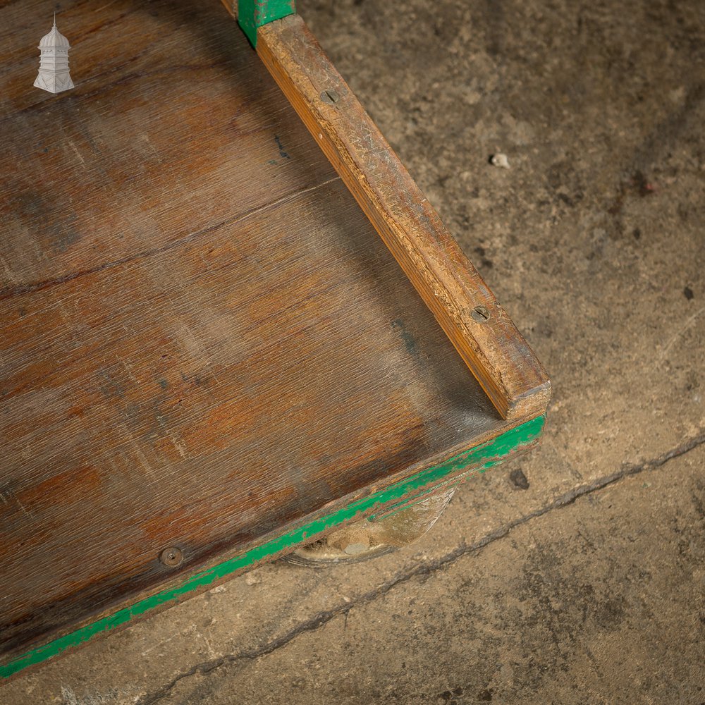 Green Vintage Industrial Wheeled Trolley