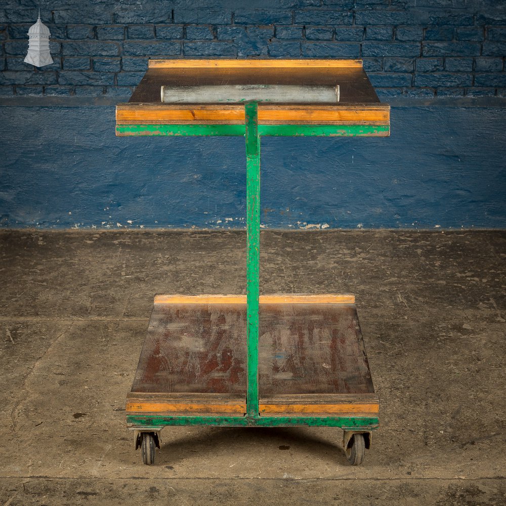 Green Vintage Industrial Wheeled Trolley