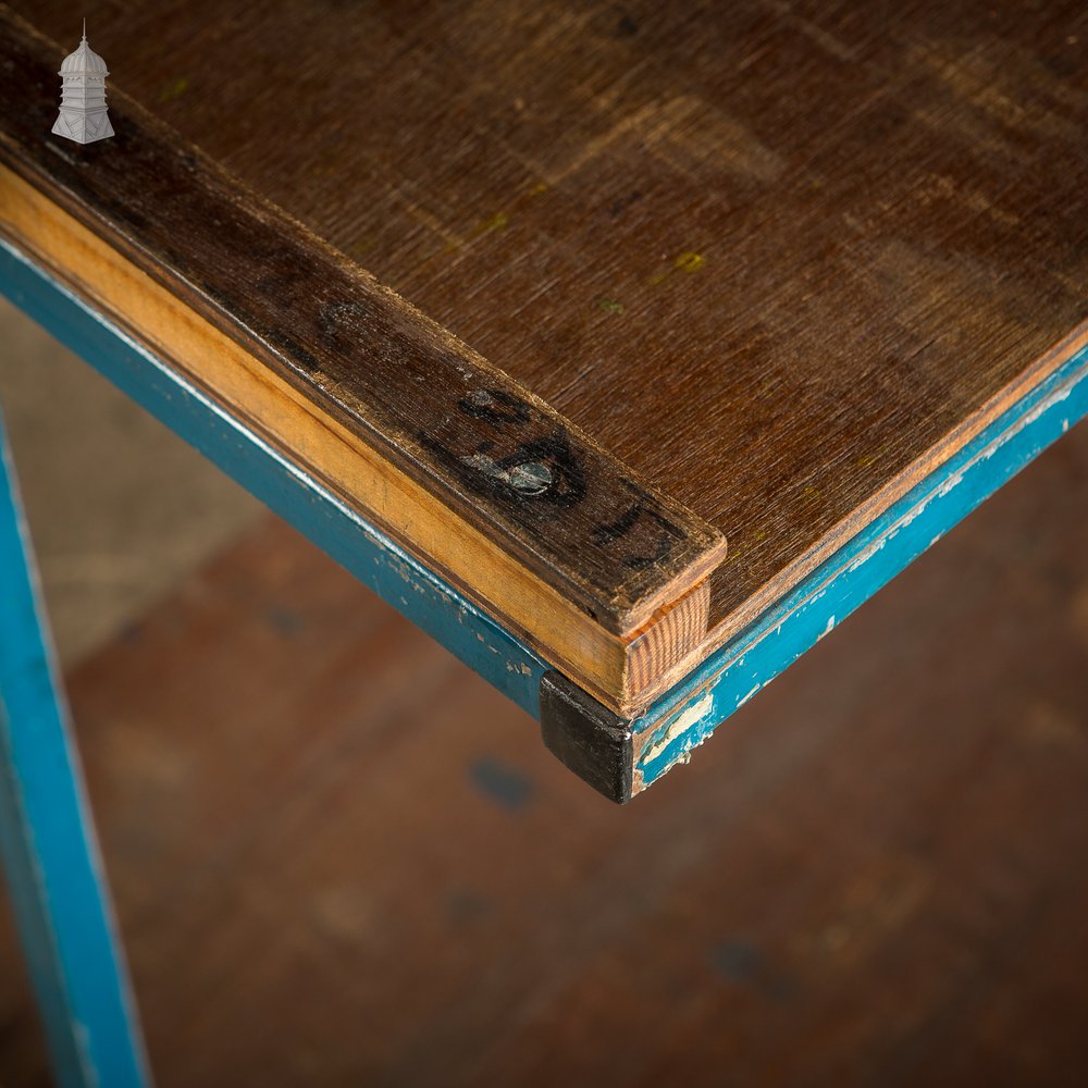 Blue Vintage Industrial Wheeled Trolley