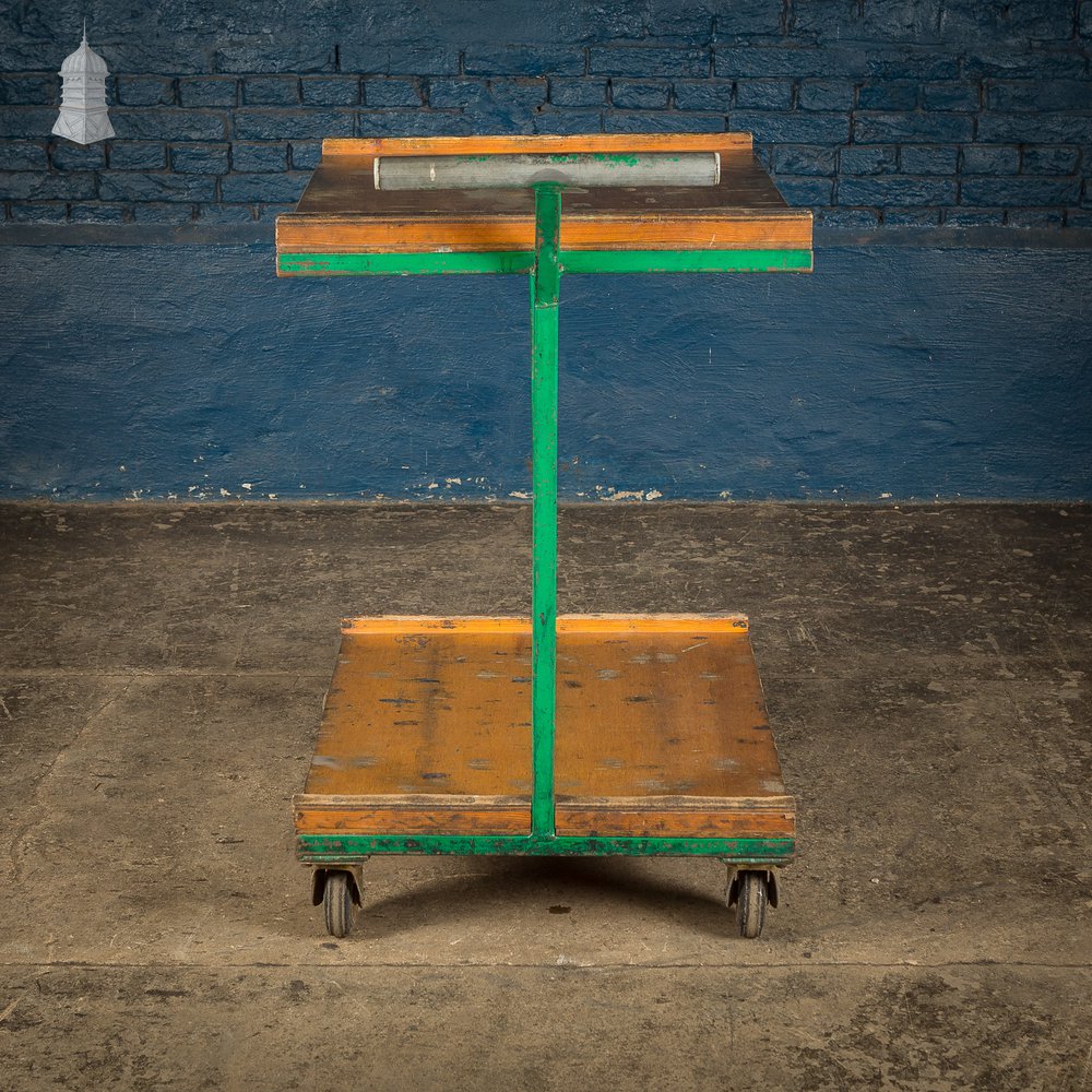 Green Vintage Industrial Wheeled Trolley