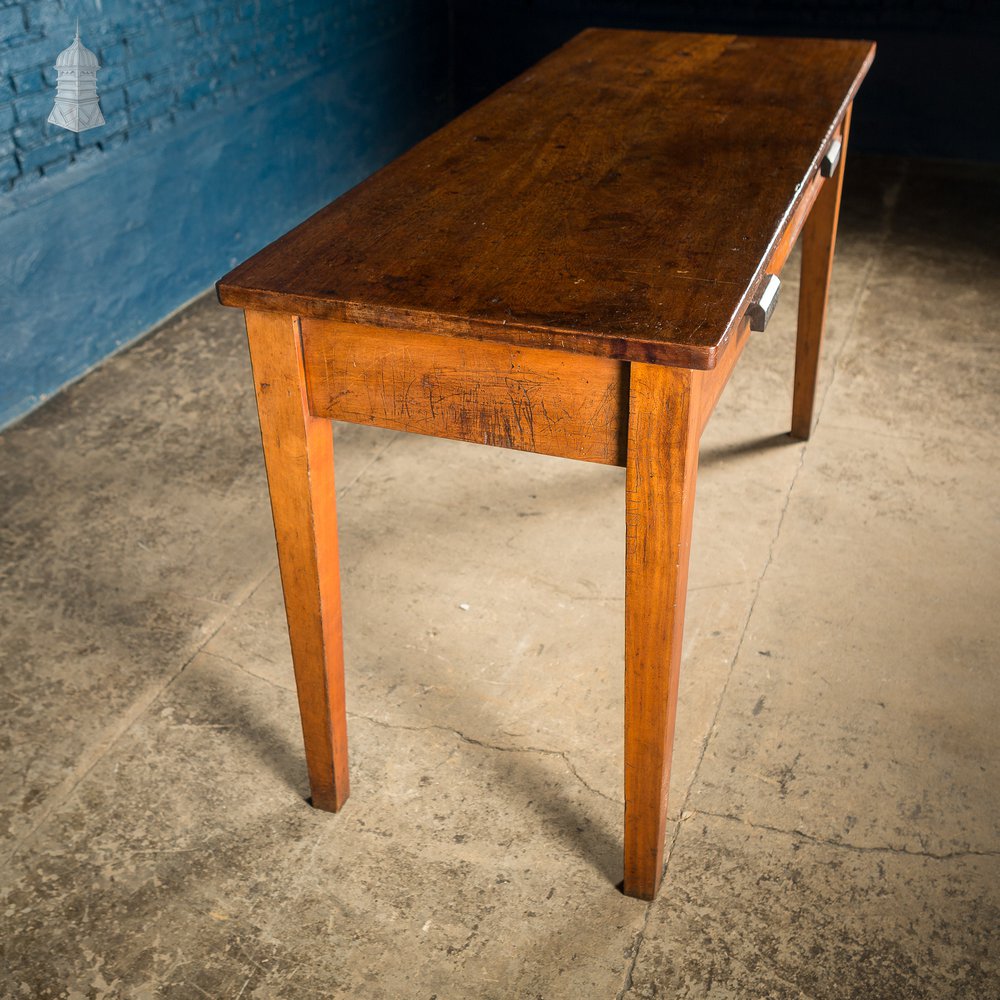 Mid Century Iroko School Science Lab Table with Drawers