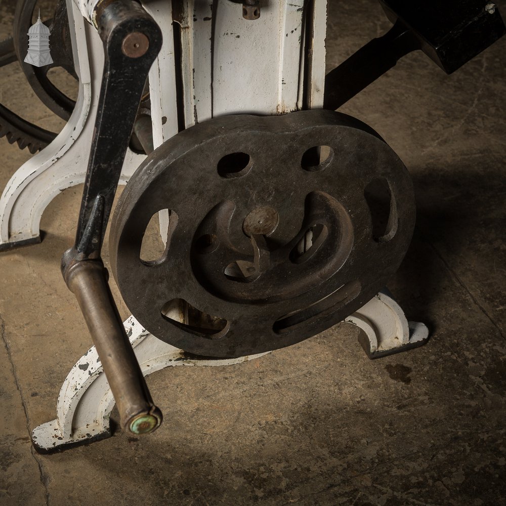 Large 19th C Cast Iron Industrial Guillotine Paper Cutter