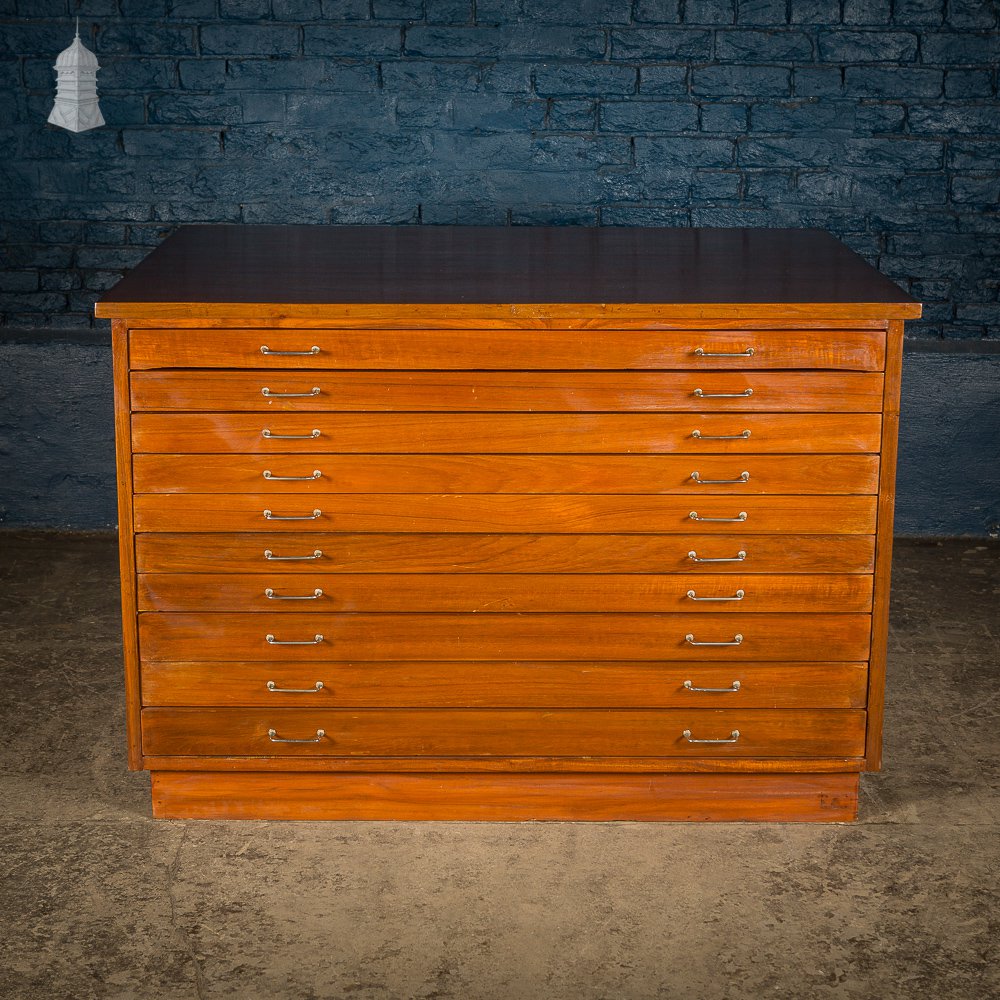 Mid Century Teak Plans Chest