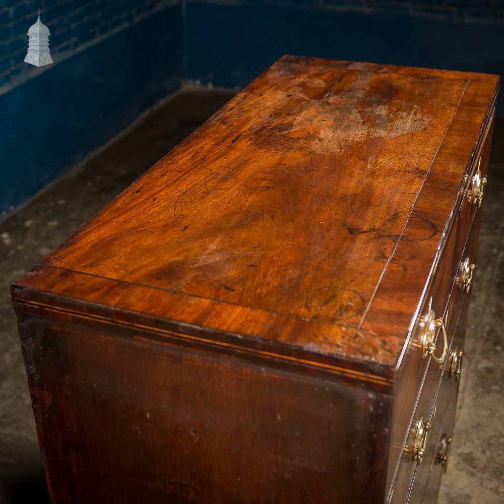 Circa 1740 Mahogany Travelling Chest with Nelson Commemorative Handles