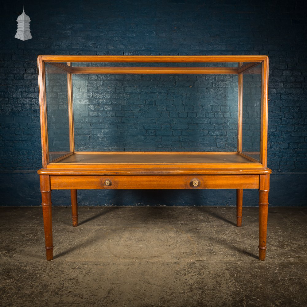 Large Victorian Glazed Teak Museum Display Cabinet