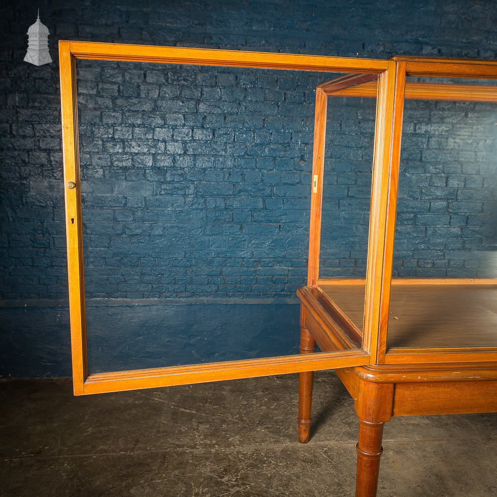 Large Victorian Glazed Teak Museum Display Cabinet