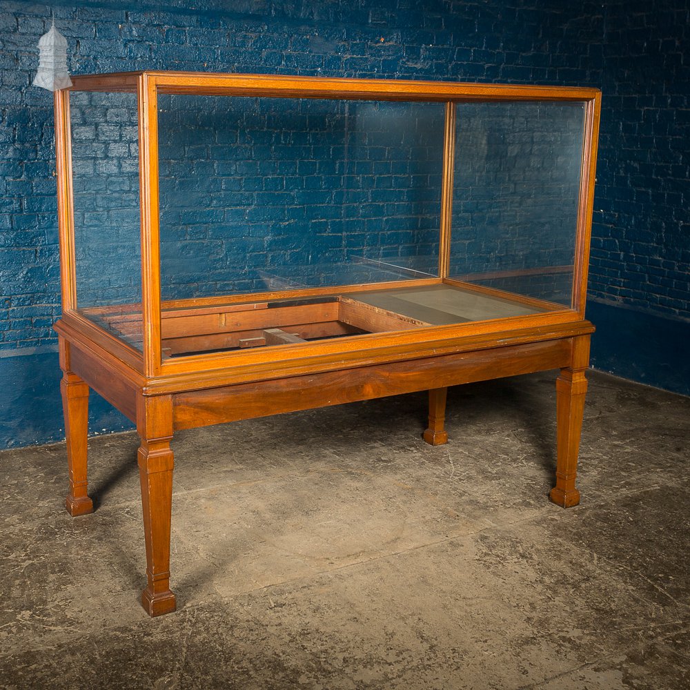 Victorian Large Teak Glazed Museum Display Cabinet