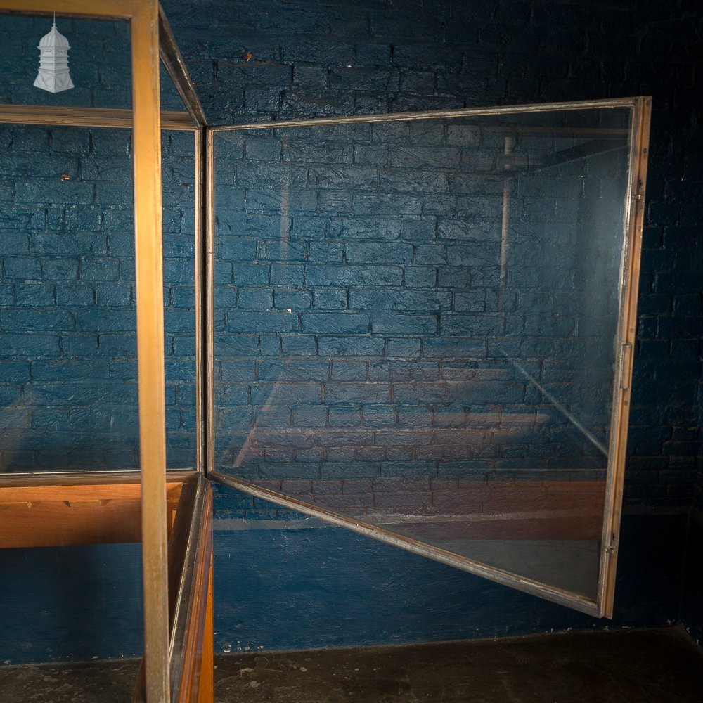 Mid Century Large Teak and Brass Glazed Museum Display Cabinet