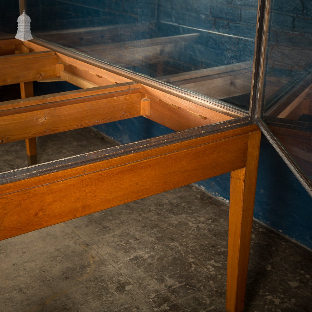 Mid Century Large Teak and Brass Glazed Museum Display Cabinet